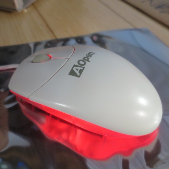 Logitech Other - Logitech AOpen USB Optical Mouse M-BJ69 Bright Red Light Wired Scroll -Tested 02
